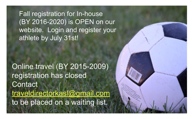 Fall Registration is Open Inhouse