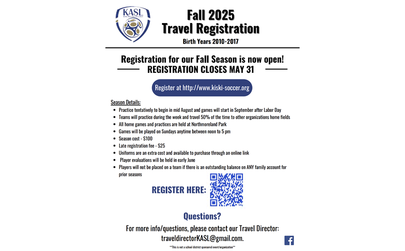 Travel Registration Open - Fall 2025 